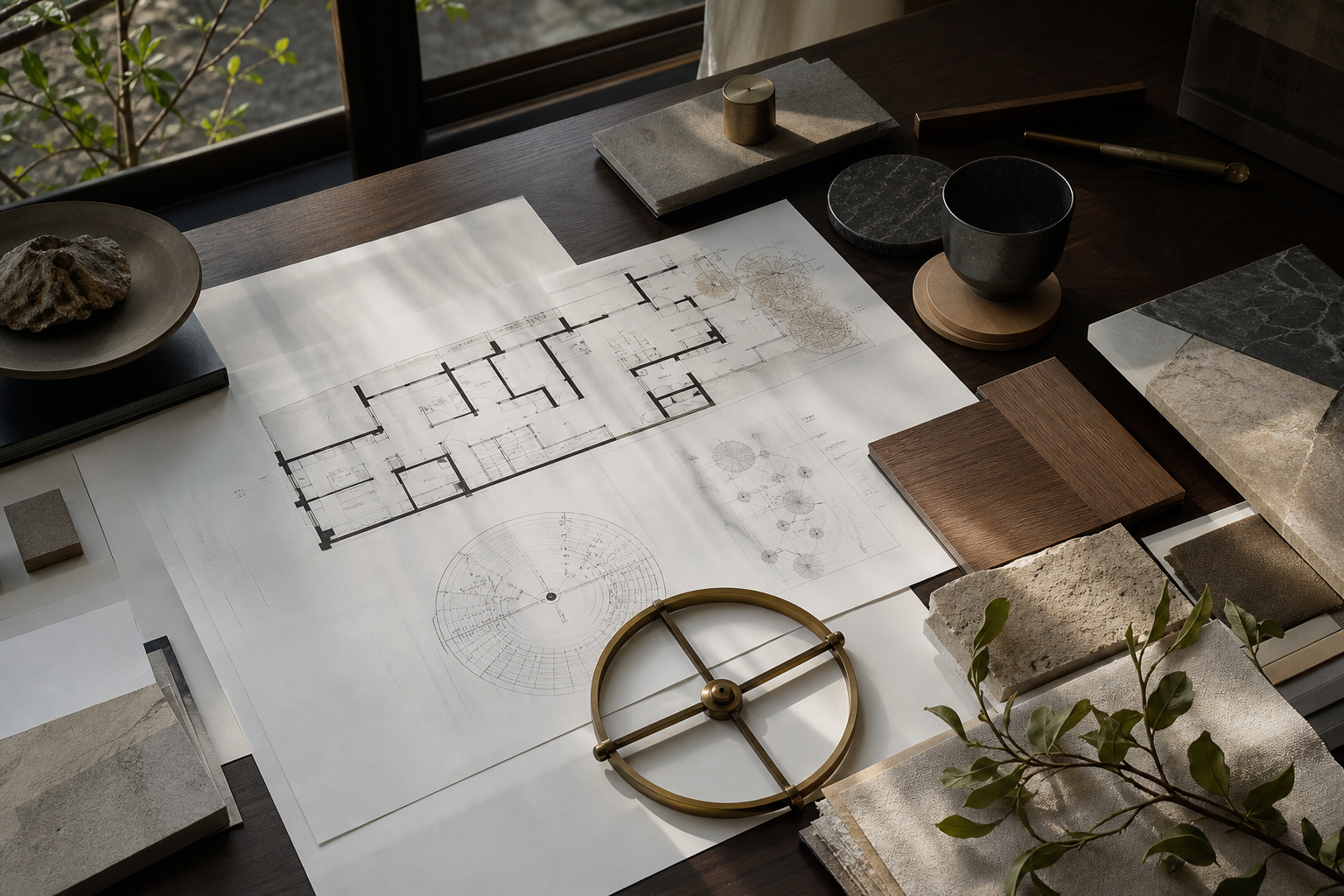 建筑平面与材料分析桌面